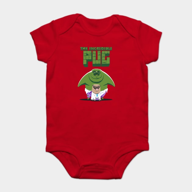 The Incredible Pug Baby Bodysuit by Fuacka